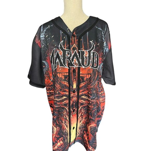 Marauda Music Retribution Baseball Jersey Tee wearable art size XL rock n roll - Picture 4 of 9